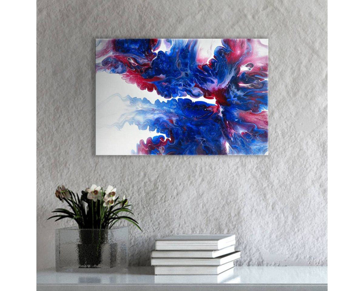 Raumzutaten Leinwandbild Acryl Pouring Bild 60x40cm Red Infusion" Unikat, abstrakt, Wanddeko, Wandbild" von Raumzutaten