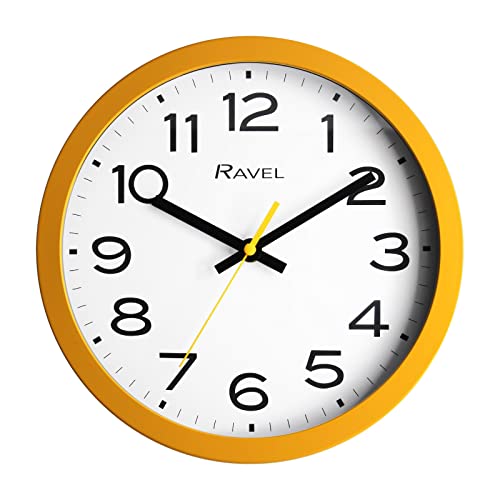 Ravel - Moderne 25cm Wanduhr für Büro und Küche - Analog Quarz - RWC.25.9 - Ocker von Ravel