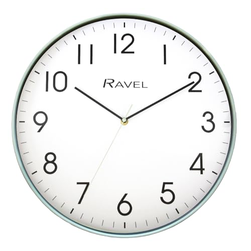 Ravel - Moderne 40cm Wanduhr für Büro und Küche - Analog Quarz - RWC.40.11 - Salbeigrün von Ravel