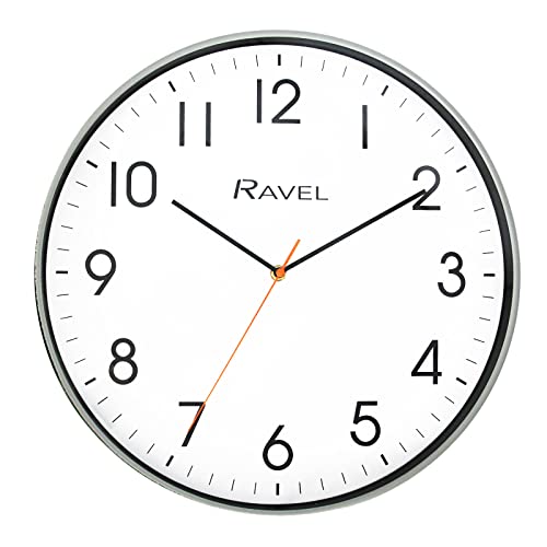 Ravel - Moderne 40cm Wanduhr für Büro und Küche - Analog Quarz - RWC.40.13 - Grau von Ravel