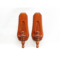 Paar Vintage Holz Kerzen Wandlampen Von The New England Clock Company, Bristol Birmingham von RavenHouseVintage99