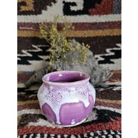 Keramik Handgefertigter Topf Lila Behälter Glasierte Vase von RavenWhaleCreations
