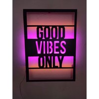 Good Vibes Only Led-Wanddekor Aus Holz | Geburtstag| Wand-Dekor-Geschenk|Holz-Led-Schild|Holz-Led-Lampe von RavendesignArt