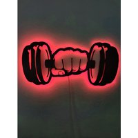 Hantel Led Sign 16 Color Rgb Led Fernbedienung Gym Neon Schild, Gym Wand Beleuchtung Kunst, Zeichen, Home Decor, Kunst Chart von RavendesignArt