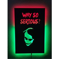 Joker Warum So Ernst Led-Schild, Neon-Schild, Wand-Dekor Mit Led-Lichtern, Avengers-Wandkunst, Wohnkultur, Avengers-Geschenk von RavendesignArt