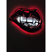 Lippen Led Wandkunst | Wanddeko Coole Führte Zeichen Wohndekor von RavendesignArt