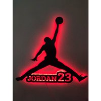 Michael Jordan Led Schild | Wandkunst Wanddeko Basketball Geschenk Dekor Jordan Wandbilder von RavendesignArt