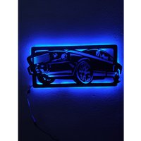 Mustang Led Schild | Auto Wandkunst Wanddeko Wandbild Aus Holz von RavendesignArt