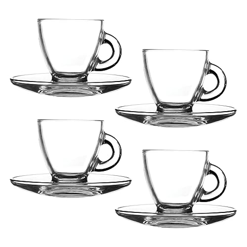 Ravenhead 0042.507 Espresso-Tassen und Untertassen aus Glas, 4 Stück, durchsichtig von Ravenhead