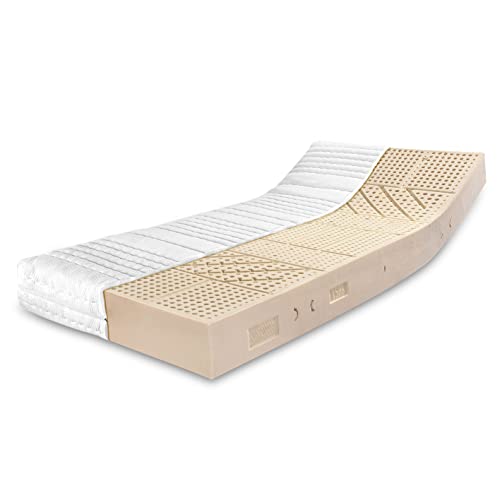 RAVENSBERGER Latexmatratze Ergo-Natura - Härtegrad H2, mittel, RG 70, 80 x 200 cm, Höhe 21 cm, 7-Zonen, mit Baumwoll-Doppeltuch-Bezug, Dunlop-Verfahren, 100% Naturlatex, Made in Germany von Ravensberger Matratzen