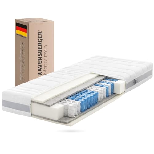 RAVENSBERGER Matratzen Tonnentaschenfederkern-Matratze Ravo-Spring - Härtegrad H3, mittelfest - 120 x 200 cm, Höhe 22 cm - 7-Zonen - Standard 100 by Oeko-TEX Zertifiziert von Ravensberger Matratzen
