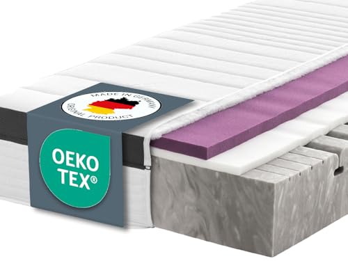 Ravensberger Matratzen Struktura-MED Gel Komfortschaummatratze – 7-Zonen – 100 x 220 cm – Härtegrad H4 – mit Gel-Auflage – waschbarer Tencel-Bezug – Oeko-TEX® Zertifiziert – produziert in Deutschland von Ravensberger Matratzen