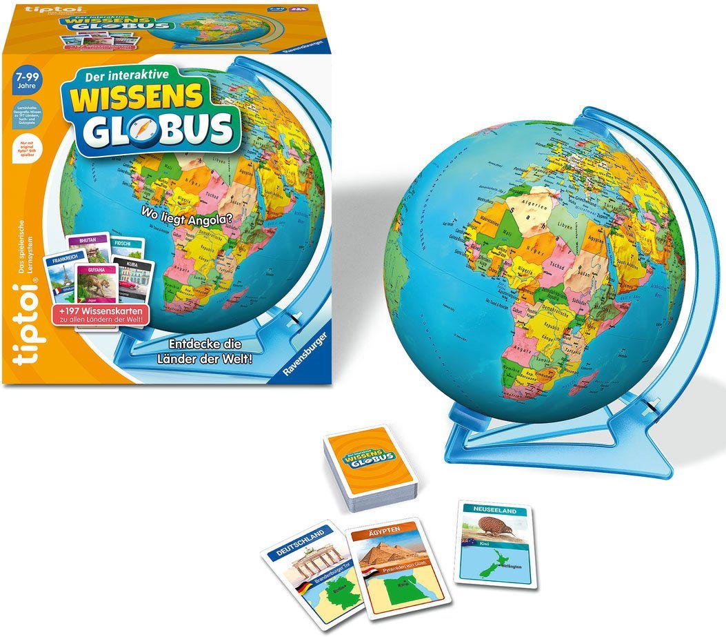 Ravensburger Globus tiptoi® Der interaktive Wissens-Globus, Made in Europe, FSC® - schützt Wald - weltweit von Ravensburger