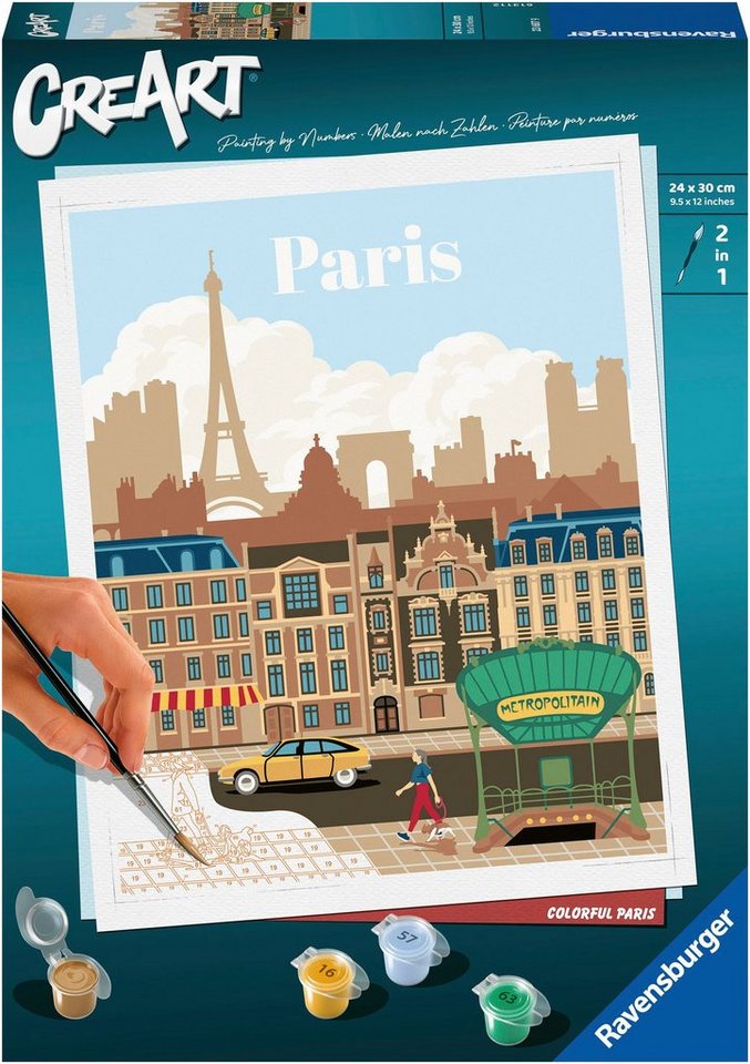 Ravensburger Malen nach Zahlen CreArt, Colorful Paris, Made in Europe, FSC® - schützt Wald - weltweit von Ravensburger