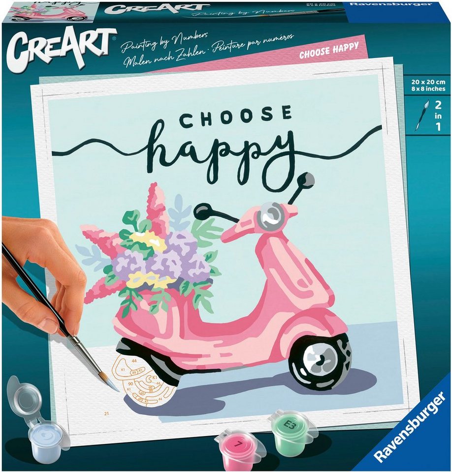 Ravensburger Malen nach Zahlen CreArt, Choose happy, Made in Europe, FSC® - schützt Wald - weltweit von Ravensburger