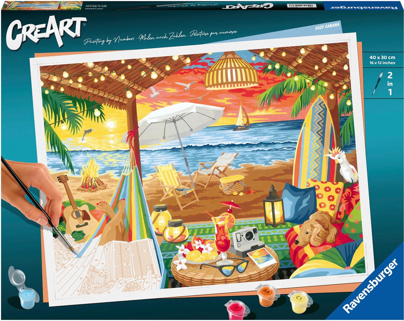 Ravensburger Malen nach Zahlen CreArt, Cozy Cabana, Made in Europe, FSC®- schützt Wald - weltweit von Ravensburger