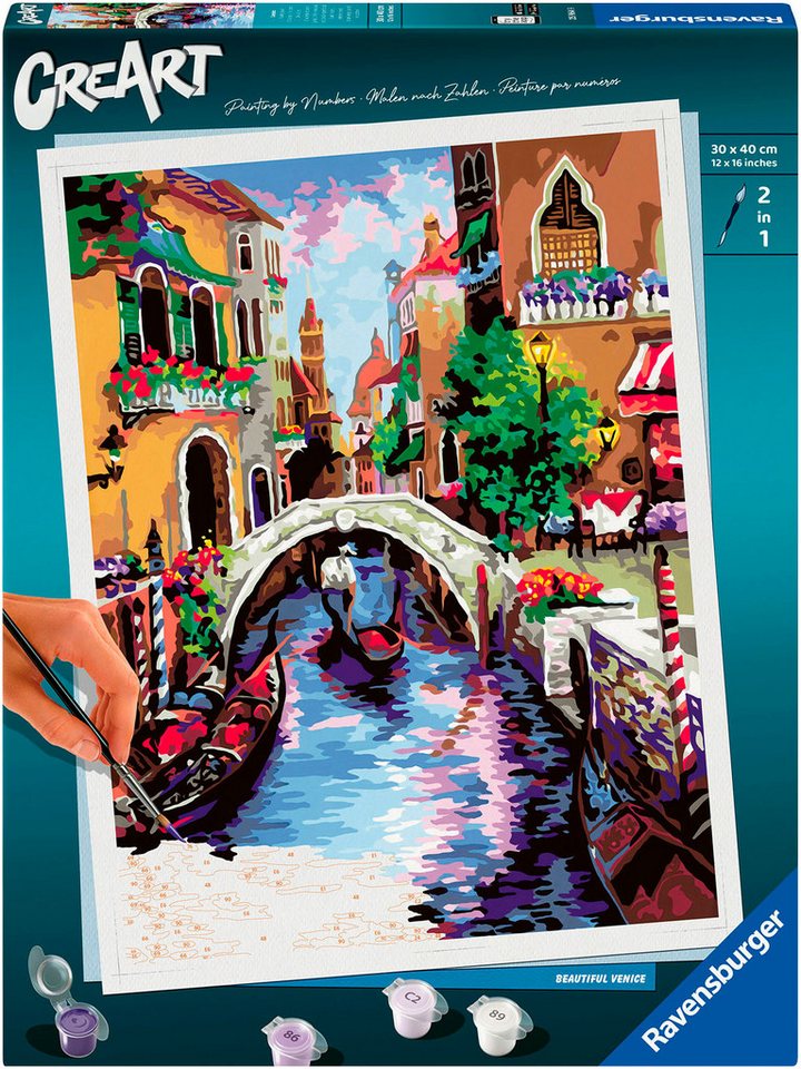 Ravensburger Malen nach Zahlen CreArt, Zauberhaftes Venedig, für Erwachsene, Made in Europe von Ravensburger
