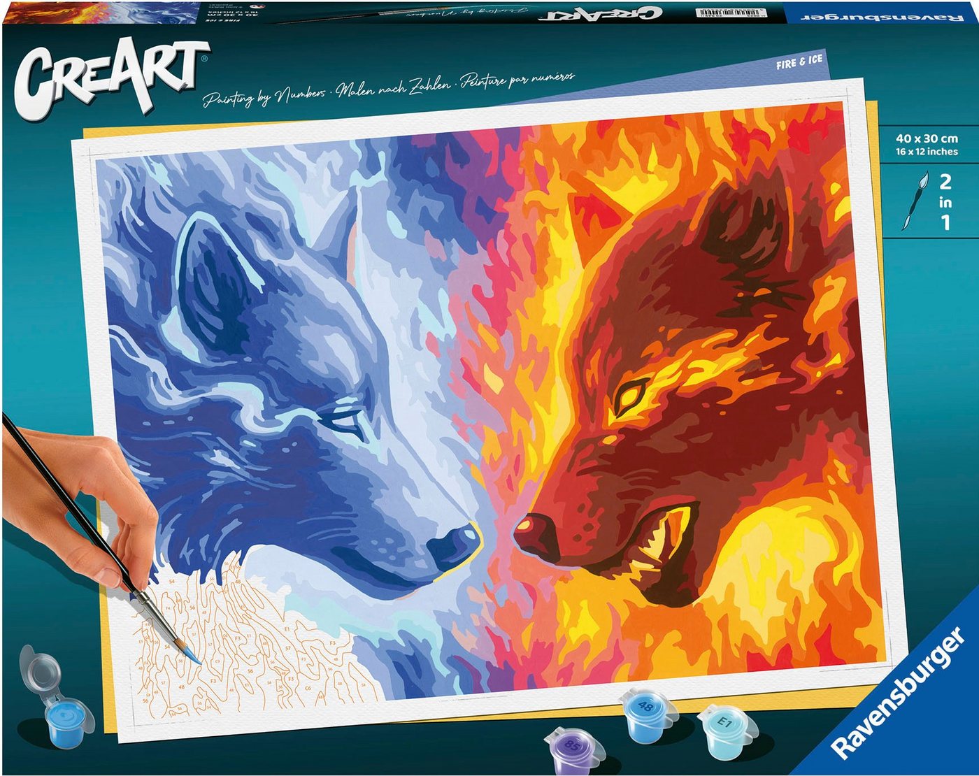 Ravensburger Malen nach Zahlen CreArt, Fire & Ice, Made in Europe, FSC® - schützt Wald - weltweit von Ravensburger