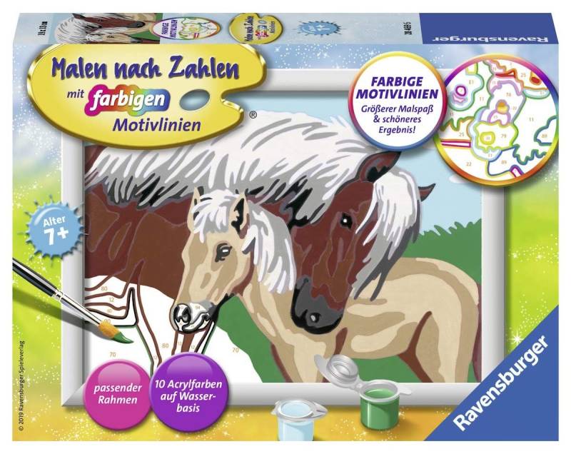 Ravensburger Malen nach Zahlen CreArt, Malen nach Zahlen Kinder - Liebevolle Stute von Ravensburger