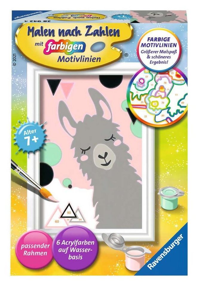 Ravensburger Malen nach Zahlen Ravensburger Malen nach Zahlen Classic Serie F Glückliches Lama 28942 Ravensburger Malen nach Zahlen Ravensburger Malen nach Zahlen Classic Serie F Glückliches Lama 28942 von Ravensburger
