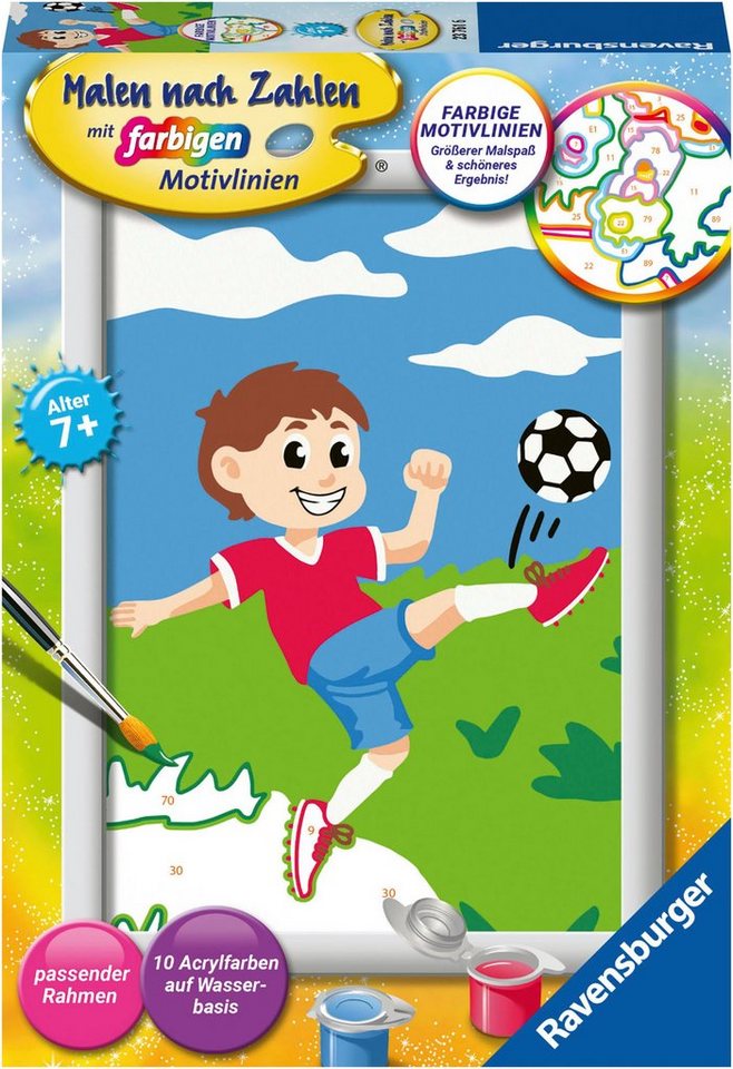 Ravensburger Malen nach Zahlen Spaß am Fußball, Made in Europe, FSC® - schützt Wald - weltweit von Ravensburger