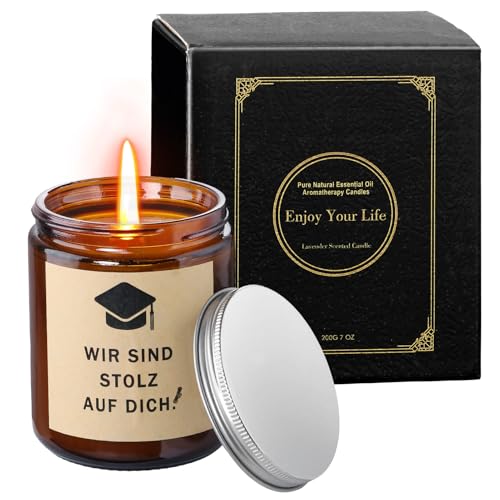 Abitur 2025 Geschenke Duftkerze, Duftkerze im Glas, Bachelor Geschenk, Abschluss Geschenk, Prüfung Bestanden Geschenke Kerze, für Freundin Schwester Tochter Klassenkamerad zum Schulabschluss von Raveparty
