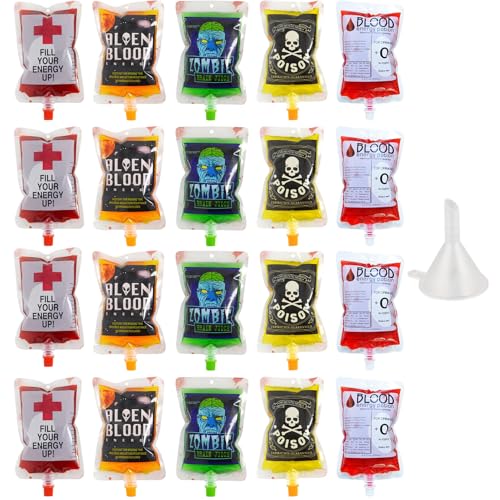 Halloween Trinkgefäß Blutbeutel, Blutbeutel zum Trinken, Blutbeutel Halloween IV Blut Taschen/Container, für Halloween, Kostüm Requisiten, Nurses Day Party (Style C) von Raveparty