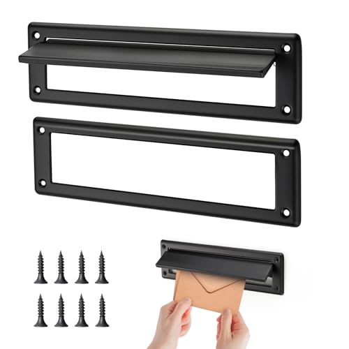 Türbriefschlitz 33 cm, massives Messing, Briefschlitz für Haustür mit massivem Messinginnenrahmen, kratzfest, mattschwarz Türbriefschlitz 33 cm, massives Messing, Briefschlitz für Haustür mit massivem Messinginnenrahmen, kratzfest, mattschwarz von Ravinte Hardware