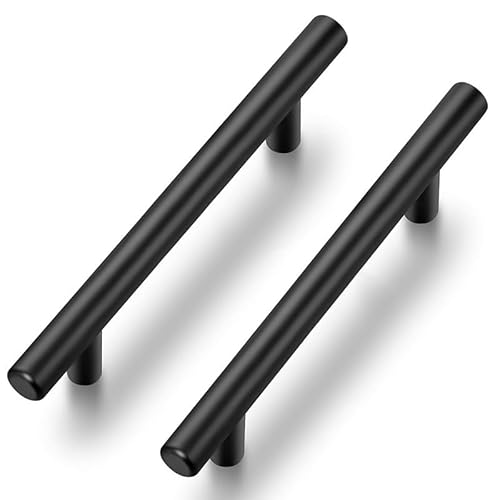 Ravinte 15 Stück Schwarz Möbelgriffe T Bar Griffe für Küchenschränke 102mm Lochzentrum Schrankgriffe Griffe Rostfreier Edelstahl Möbel Türgriffe von Ravinte