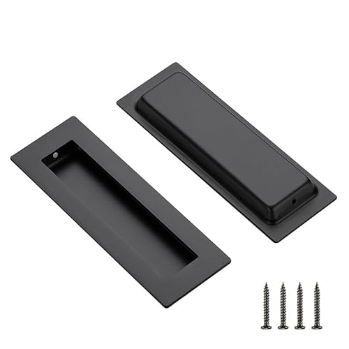 Ravinte 2 Stück Schwarz Schrank Griffe Schiebetürgriffe Schublade zieht Küchenschrank Griffe Finger zieht Hardware für Küchenschränke 150mm Länge von Ravinte