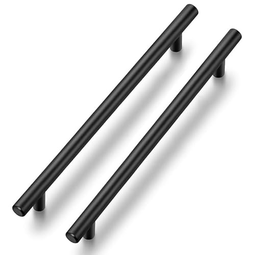 Ravinte 25 Stück Schwarz Möbelgriffe T Bar Griffe für Küchenschränke 192mm Lochzentrum Schrankgriffe Griffe Rostfreier Edelstahl Möbel Türgriffe von Ravinte