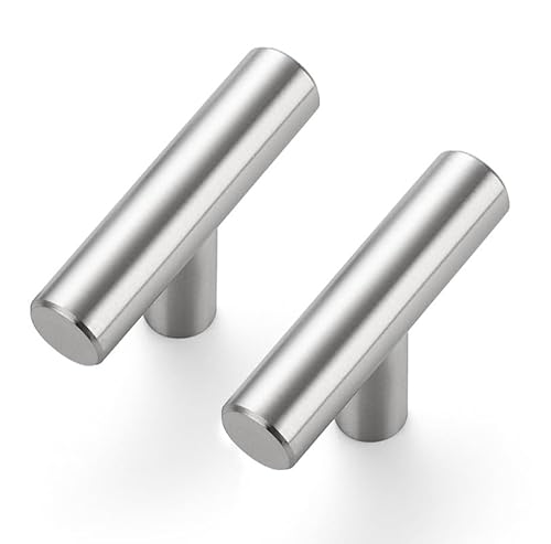 Ravinte 25 Stück Silber Schrankknöpfe T Bar Griffe für Küchenschränke 50mm Gesamtlänge Schrankgriffe Griffe Rostfreier Edelstahl Möbel Türgriffe von Ravinte