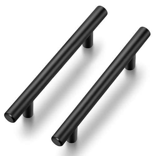 Ravinte 30 Stück Schwarz Möbelgriffe T Bar Griffe für Küchenschränke 96mm Lochzentrum Schrankgriffe Griffe Rostfreier Edelstahl Möbel Türgriffe von Ravinte