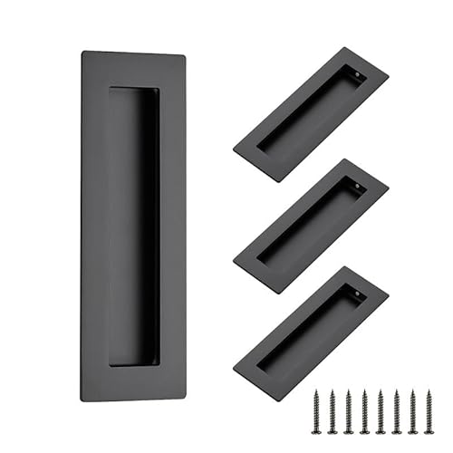 Ravinte 4 Stück Schwarz Schrank Griffe Schiebetürgriffe Schublade zieht Küchenschrank Griffe Finger zieht Hardware für Küchenschränke 150mm Länge von Ravinte