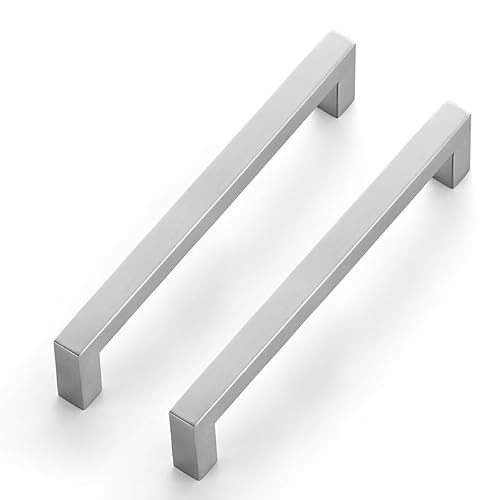 Ravinte 5 Stück Schrankgriffe 160mm Möbelgriffe Silber Griffe für Küchenschränke Schrankgriffe Quadratischer Griffe Möbel Rostfreier Edelstahl Türgriffef für Küchengriffe von Ravinte