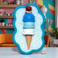 3D Skulptur Ice Cream Cone/Dekoration Kirsche Dopamin Dekor 23 cm Eiswaffel Eistüte Pop Art Resin 3D Skulptur Ice Cream Cone/Dekoration Kirsche Dopamin Dekor 23 cm Eiswaffel Eistüte Pop Art Resin von RavishingRoosters