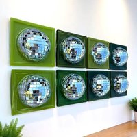 Disco Ball 3D Spiegelkugel/Dopamin Dekor Wandskulptur Silberne Discokugel Pop Wandkunst Kitschy Deko Grünes Decor Disco Ball 3D Spiegelkugel/Dopamin Dekor Wandskulptur Silberne Discokugel Pop Wandkunst Kitschy Deko Grünes Decor von RavishingRoosters