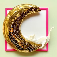 3D Diskokugel Mond Mit Katze - Kunst Resin Wand Skulptur | Gold Spiegel Mosaik Halbmond & Wohnkultur Kitschiger Pop Art Wandbehang 3D Diskokugel Mond Mit Katze - Kunst Resin Wand Skulptur | Gold Spiegel Mosaik Halbmond & Wohnkultur Kitschiger Pop Art Wandbehang von RavishingRoosters