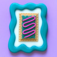 Neon Pink Blau Pop Tart Lebensgroß Frühstück Gebäck 3D Kunstharz Wand Kunst/Pop Art Wandkunst von RavishingRoosters