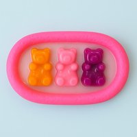 Pink Gummy Bear 3D Wand Kunst Skulptur/Kunstharz Bild Deko Food Gummy Bear Dopamin Pop Art Kawaii von RavishingRoosters