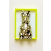 Riese 3D Gold Hase Disco Ball Neon Gelb Kunstharz Wandkunst/Wandskulptur Neon Ostern Osterhase von RavishingRoosters