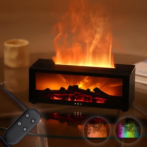 Scented Oil Diffusers Aroma Diffuser mit LED Kamin, Duftöl Diffusor für Ätherische Öle mit 7-Farben-Licht Flammeneffekt, 150ml Luftbefeuchter mit Fernbedienung, 4 Timer, Wasserlose Abschaltautomatik Scented Oil Diffusers Aroma Diffuser mit LED Kamin, Duftöl Diffusor für Ätherische Öle mit 7-Farben-Licht Flammeneffekt, 150ml Luftbefeuchter mit Fernbedienung, 4 Timer, Wasserlose Abschaltautomatik von Ravsfbca