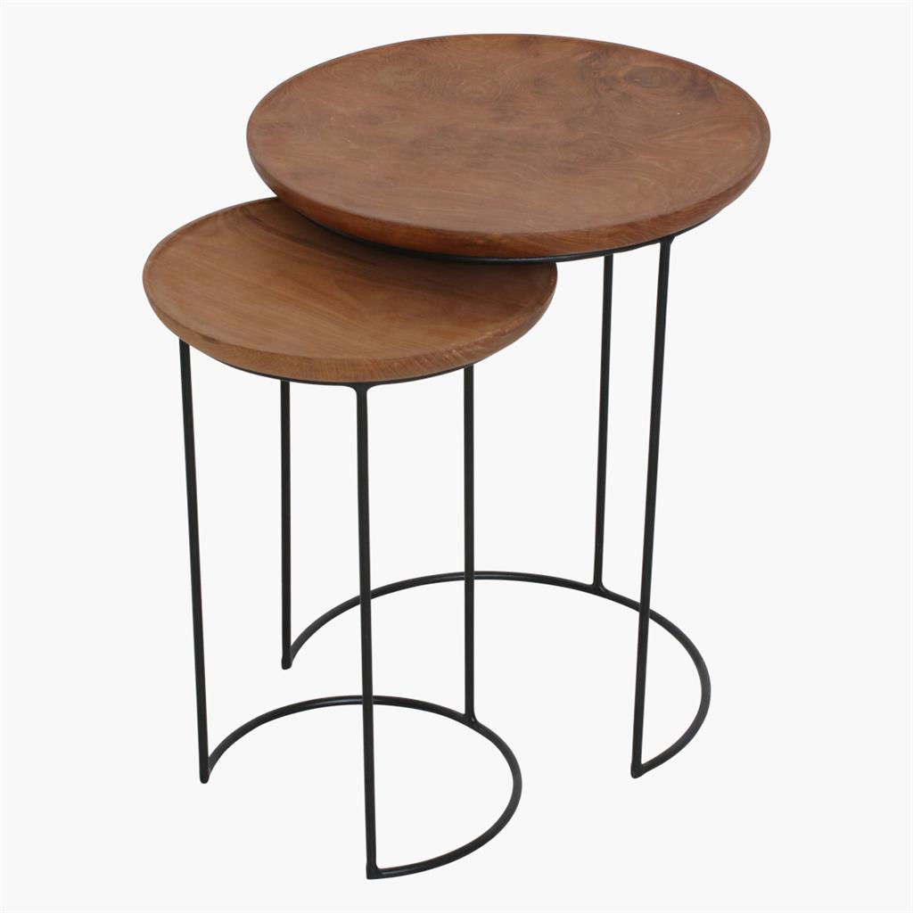 Raw Materials Beistelltisch Loft 2er Set Teakholzplatte Raw Materials Beistelltisch Loft 2er Set Teakholzplatte von Raw Materials