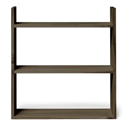 Raw Wood - Holzregal, 100 x 65 x 20 cm, Kuju Raw Gray, handgefertigt in Spanien von Raw Wood