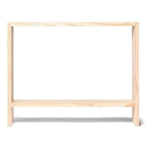 Raw Wood Konsole für den Eingangsbereich (100 x 80 x 20 cm), natürliches Agano-Holz, handgefertigt in Spanien von Raw Wood