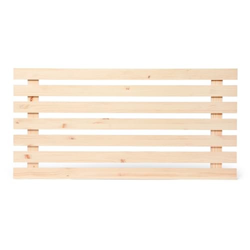 Raw Wood Kopfteil für Betten mit 170 und 180 cm, Kingsize-Bett, Massivholz, handgefertigt in Spanien, Aino Natur von Raw Wood