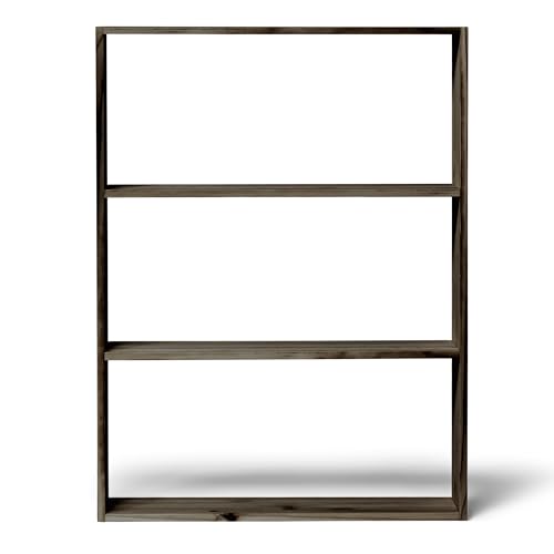 Raw Wood - Regal aus Holz, 80 x 106,5 x 20 cm - Tsurugi Raw Gray - handgefertigt in Spanien von Raw Wood