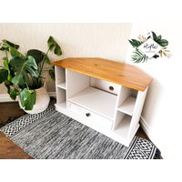Großes Eck Tv Möbel - White/Medium Oak von RawHomeware