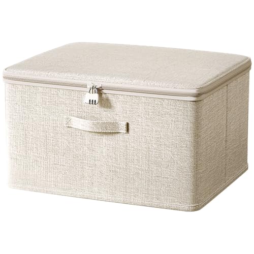 Abschließbare Box, Verschließbare Box,Box mit Schloss, Aufbewahrungsbox Stoff, Aufbewahrungsbox Mit Deckel, Box Abschließbar, Abschließbare Kiste, Abschliessbare Box Für Kleidung Toys (30*20*14cm) von RawWeFactic