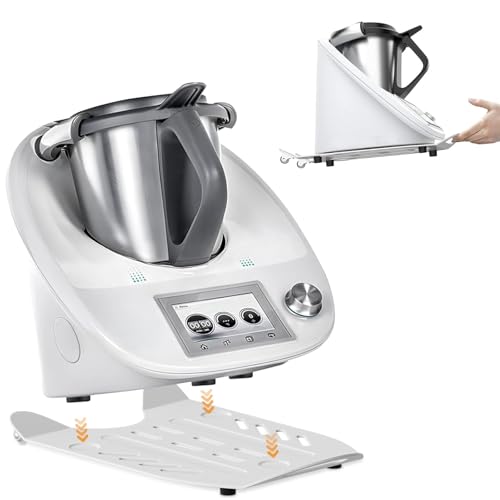 Raweao Gleitbrett für Thermomix TM6, Premium Metall Rollbrett Thermomix Zubehör Brett für Thermomix tm6 tm5, Cuisine Gleitbrett Zubehör für Küchenmaschinen passend für Thermomix(Weiß) von Raweao